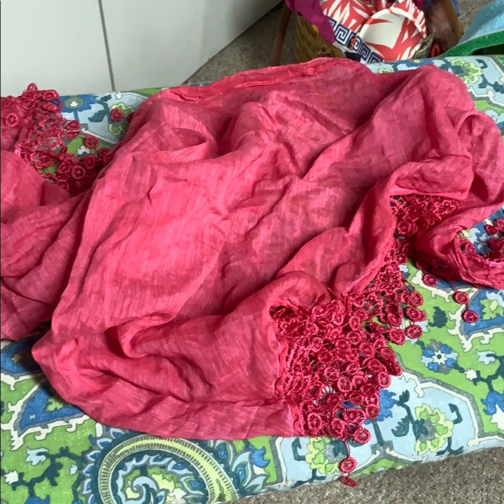 Hand dyed silk scarf